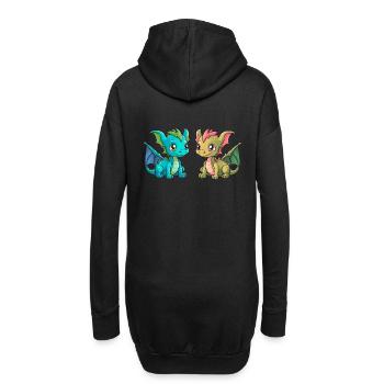 Dragon Dragon Enfant Enfants Créature Mythique Conte de fées - Sweat-shirt à capuche long Femme - noir - Dos