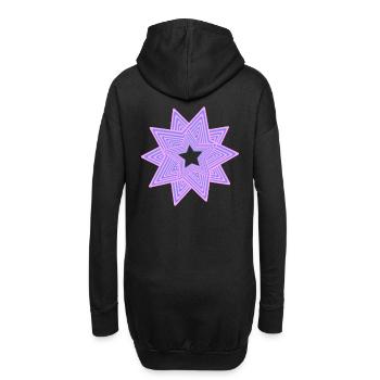 Stern Christmas Sterne Weihnachten Xmas - Hoodie-Kleid - Schwarz - Hinten
