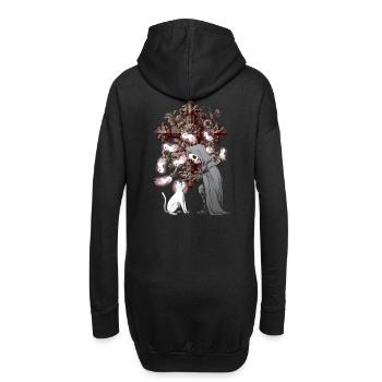 Halloween Geist Gespenst Kreuze Kruzifix Katze - Hoodie-Kleid - Schwarz - Hinten