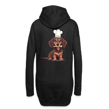 Dackel Hund Hunde Koch Köche Köchin Gastgeber - Hoodie-Kleid - Schwarz - Hinten