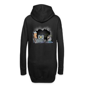Bateau d’aventure Médiéval Peste Rat Peste Voyage - Sweat-shirt à capuche long Femme - noir - Dos