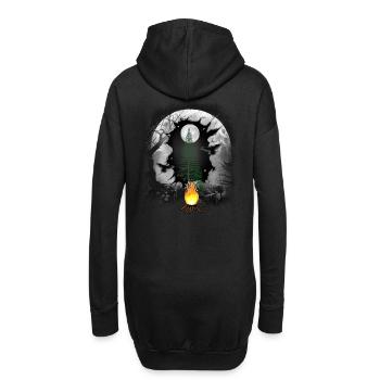 Lagerfeuer Natur Camping Outdoor Abenteuer Wald - Hoodie-Kleid - Schwarz - Hinten