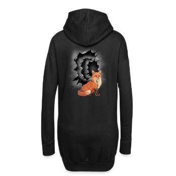 Fuchs Füchse Kind Kinder Märchenfigur - Hoodie-Kleid - Schwarz - Hinten