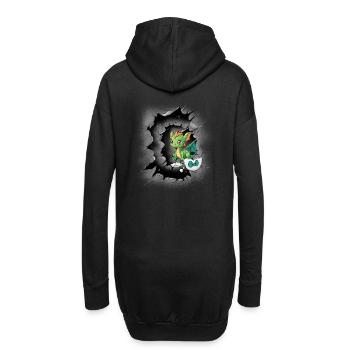 Bébé Dragon Oeuf Coquille Enfant Enfant Naissance Oeuf - Sweat-shirt à capuche long Femme - noir - Dos