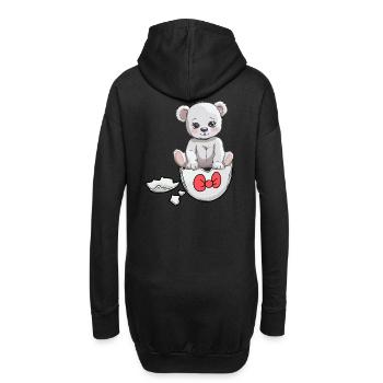 Ours en peluche naissance bébé coquille d’oeuf éclosion - Sweat-shirt à capuche long Femme - noir - Dos