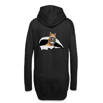 witzig Pferd Pferde Pony Reiterin - Hoodie-Kleid - Schwarz - Hinten