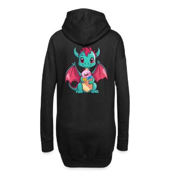 Enfant Enfants Bébé Dragon Dragon Glace d’été - Sweat-shirt à capuche long Femme - noir - Dos
