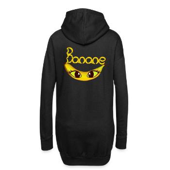 Banane Bananen Obst Frucht Früchte lustig - Hoodie-Kleid - Schwarz - Hinten