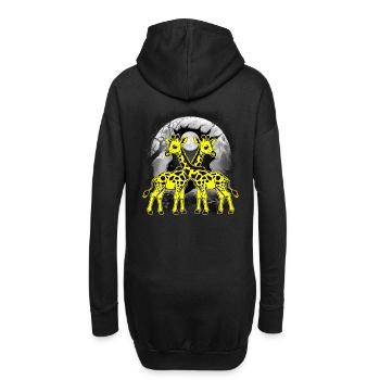 Giraffe Giraffen Kind Kinder - Hoodie-Kleid - Schwarz - Hinten