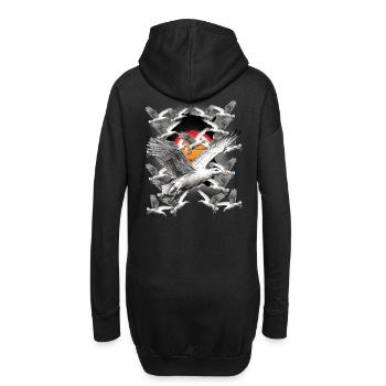 Küste Sonnenuntergang Möwe Möwen Seevögel - Hoodie-Kleid - Schwarz - Hinten