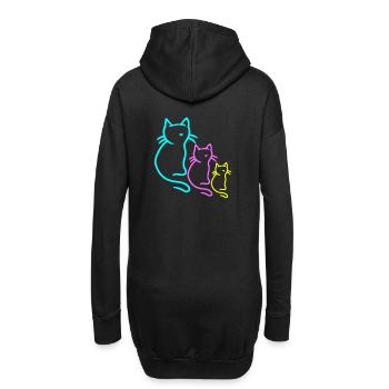 Chats, Chat, Enfant, Enfants, Bébé, Tout-petits, Années 80 - Sweat-shirt à capuche long Femme - noir - Dos