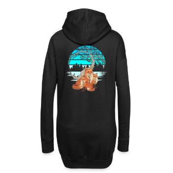 Renard Famille Renarde Renards Conte de fées Enfant - Sweat-shirt à capuche long Femme - noir - Dos