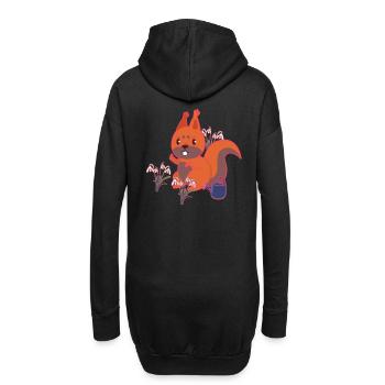 Printemps Écureuil Perce-Neige Enfants - Sweat-shirt à capuche long Femme - noir - Dos