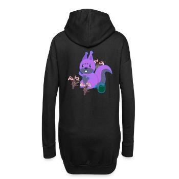 Squirrel Spring Flowers Gardening Flowers - Hoodie Dress - black - Back
