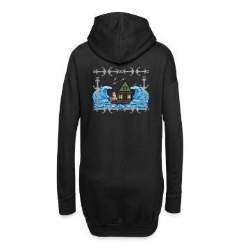 maritim Erdnuss Matrose Schiff Schiffe Ahoi Moin - Hoodie-Kleid - Schwarz - Hinten