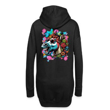 Printemps Eté Cheval Chevaux Cavalier Enfants - Sweat-shirt à capuche long Femme - noir - Dos