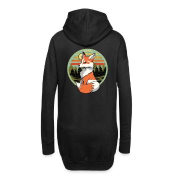 Rétro renard renards Vintage des années 80 des années 90 habitants des bois - Sweat-shirt à capuche long Femme - noir - Dos