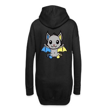 Halloween Fledermaus Fledermäuse Kind Kinder - Hoodie-Kleid - Schwarz - Hinten