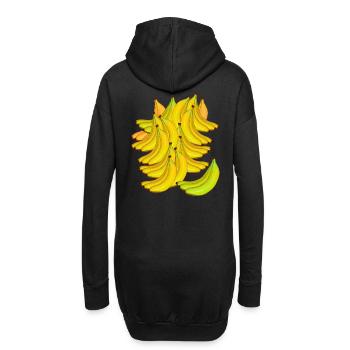 Banane Bananen Obst Frucht Früchte exotisch - Hoodie-Kleid - Schwarz - Hinten