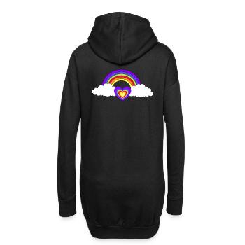 Regenbogen Herz Herzen Liebe Valentin - Hoodie-Kleid - Schwarz - Hinten