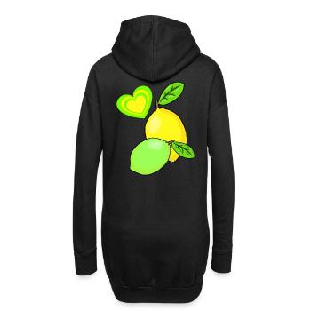 Citron Citrons Fruits Fruits Été - Sweat-shirt à capuche long Femme - noir - Dos