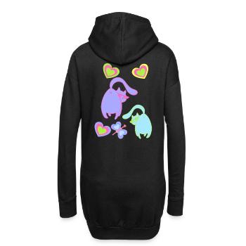 Chats Rétro Chat des années 80 des années 90 Vintage Chaton Enfant - Sweat-shirt à capuche long Femme - noir - Dos