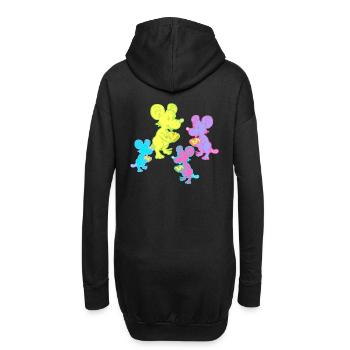 Retro Mäuse Maus 80er 90er Vintage Kinder Kind - Hoodie-Kleid - Schwarz - Hinten