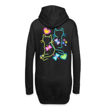 Été Chats Chat Enfants Enfant - Sweat-shirt à capuche long Femme - noir - Dos