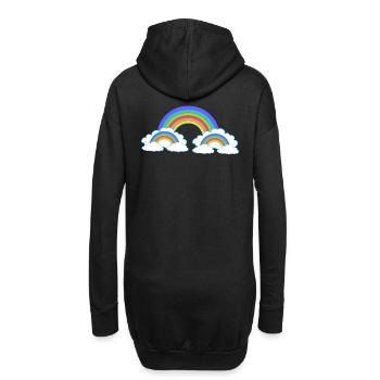 Regenbogen Bunt farbenfroh himmlisch Kinder - Hoodie-Kleid - Schwarz - Hinten