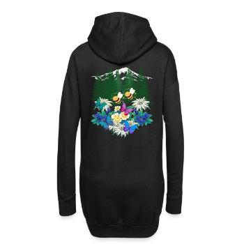 Wald Natur Frühling Biene Bienen Hummel - Hoodie-Kleid - Schwarz - Hinten