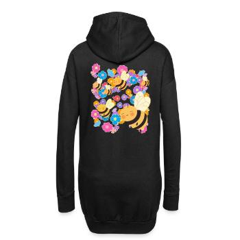 Biene Bienen Blume Blumen Sommer Kinder - Hoodie-Kleid - Schwarz - Hinten