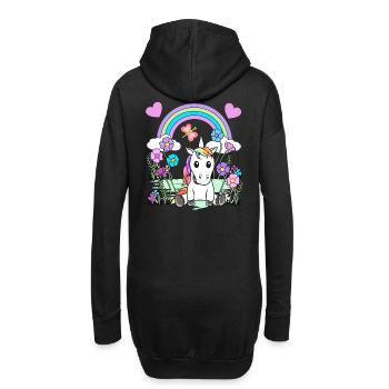 Einhorn Kind Kinder Pferd - Hoodie-Kleid - Schwarz - Hinten