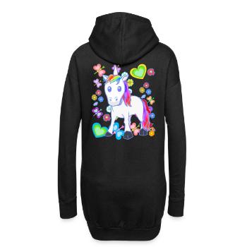 Licorne Licornes Enfants Enfant Cheval Chevaux - Sweat-shirt à capuche long Femme - noir - Dos