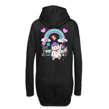 Chat, Chats, Printemps, Été, Enfants, Enfant - Sweat-shirt à capuche long Femme - noir - Dos