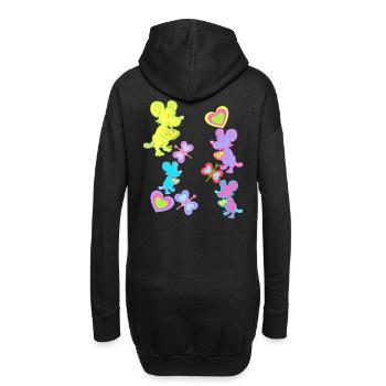 Maus Mäuse Retro Vintage old school Kinder - Hoodie-Kleid - Schwarz - Hinten
