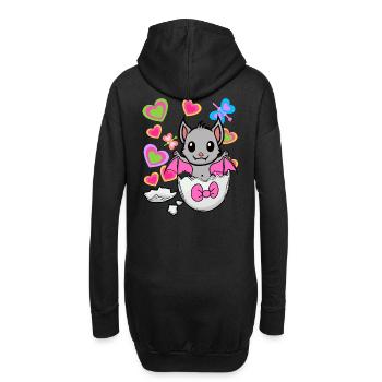 Chauve-souris Chauves-souris Enfant Enfants Bébé Oeuf Naissance - Sweat-shirt à capuche long Femme - noir - Dos