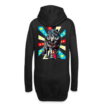 Tattoo Wolf Wolves - Hoodie Dress - black - Back