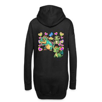Dino Dinos Kind Kinder - Hoodie-Kleid - Schwarz - Hinten