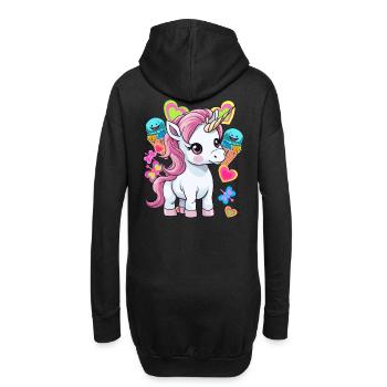 Eis Eiscrem Kinder Kind Sommer Einhorn Baby - Hoodie-Kleid - Schwarz - Hinten