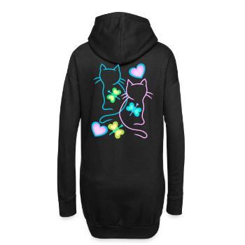 Chats Chat Rétro Années 80 Années 90 Vintage - Sweat-shirt à capuche long Femme - noir - Dos