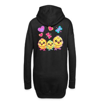 Rétro Pâques Poussin Enfants Enfant Bébé Années 80 90 - Sweat-shirt à capuche long Femme - noir - Dos