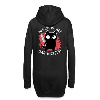Ich? Niemals – Süße schwarze Katze mit Messer - Hoodie-Kleid - Schwarz - Hinten