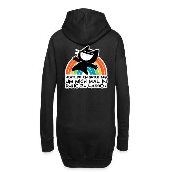 Lass mich in Ruhe: Glücklich allein mit Regenbogen - Hoodie-Kleid - Schwarz - Hinten