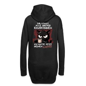 Kaffee zuerst – Dann dürft ihr wieder rauskommen - Hoodie-Kleid - Schwarz - Hinten