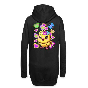 Enfants Enfant Bébé poussin Pâques Pâques - Sweat-shirt à capuche long Femme - noir - Dos