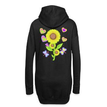 Tournesol Enfants Enfant Fleur de tournesol - Sweat-shirt à capuche long Femme - noir - Dos