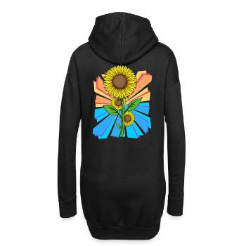 Sonneunblume Blumen Blume Garten Retro - Hoodie-Kleid - Schwarz - Hinten
