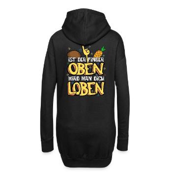 Ist der Finger oben wird man dich loben Spruch - Hoodie-Kleid - Schwarz - Hinten