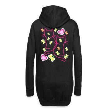 Chat Chats Chaton Valentine - Sweat-shirt à capuche long Femme - noir - Dos