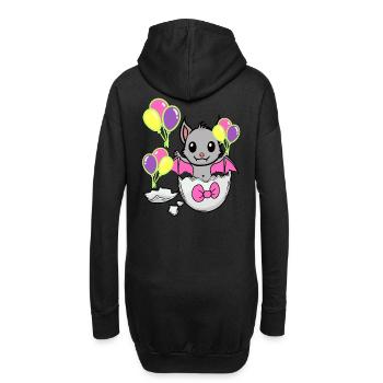 Fledermaus Baby Geburt Geburtstag Kinder Kind Ei - Hoodie-Kleid - Schwarz - Hinten